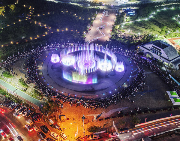 다대포 낙조분수 밤풍경